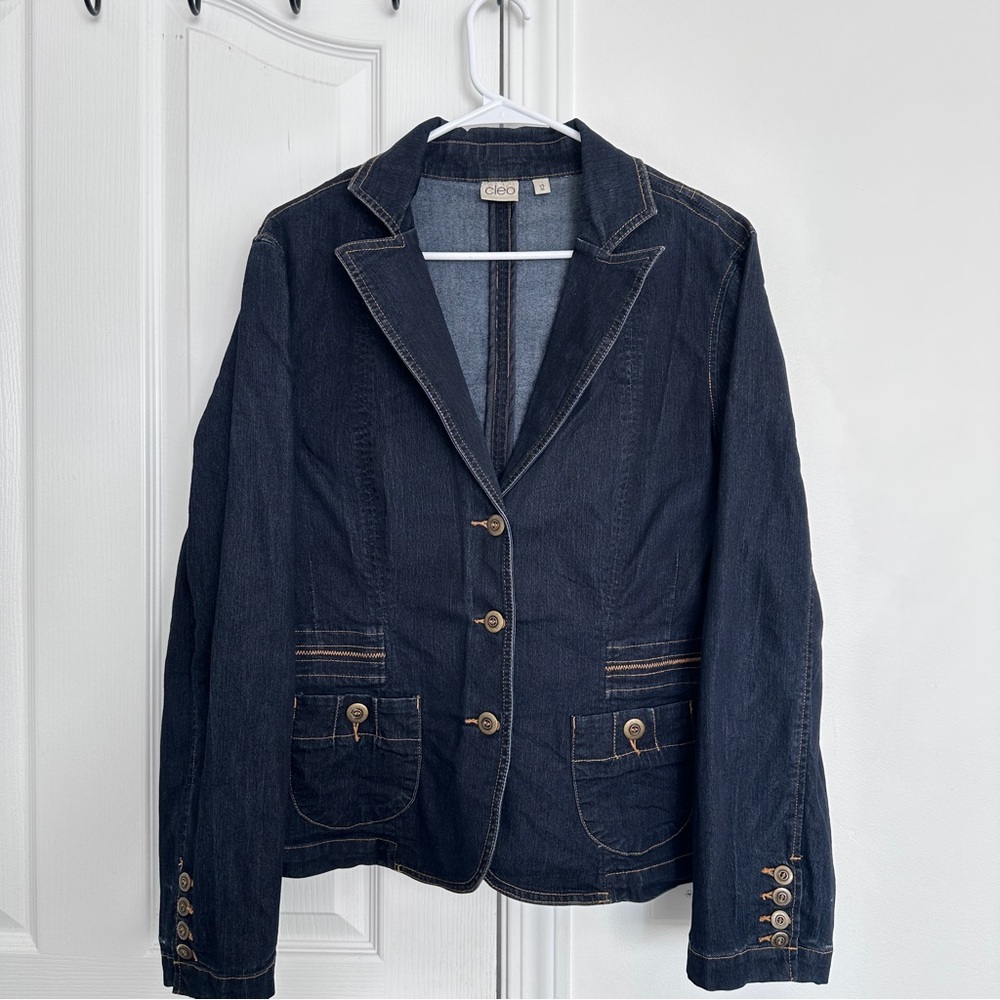 Cleo Dark Blue Denim Blazer